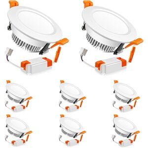 LEDLightsWorld 3 Inch LED Recessed Downlight‎ 5W 6500K Dimmable CRI80 8 Pack